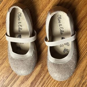 Rose Gold Shimmery Girls Flats Size 8